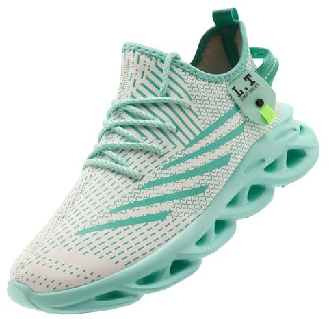 GLYGML Men Winter Warm Sneakers Waterproof Non Slip Leisure Shoes for Indoor and Outdoor Sports Fitness Travel with Artificial Fluff Fleece Lining Light_Green 10