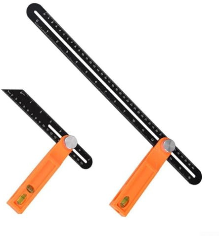 Righello angolare a T regolabile con tre quadrati per misurazioni precise dell'angolo e marcatura in falegnameria, ingegneria e attività fai da te (40 cm)