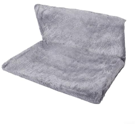 Sawhamale Letto per termosifone sospeso per gatti e piccoli animali domestici, morbido tessuto felpato con robusto telaio in metallo pieghevole, 45 x 30 x 24,5 cm, design accogliente e caldo per