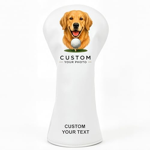 ZENTEE Personalised Golf Headcovers - Custom PU Leather Club Covers (White)