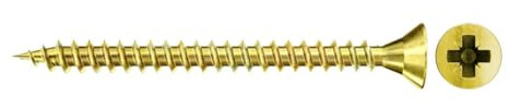fischer Vite per truciolato 4,0 x 20 mm, testa svasata, zincata, filettatura intera, Phillips PZ