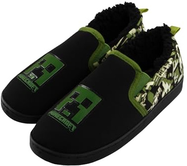 Minecraft Chaussure Garcon, Creeper Chaussons Enfant, Pantoufles Joueur, Vert 30