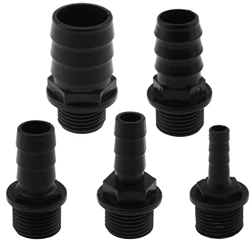 LUORNG 5IN1 Nozzles Kit for Fountain Pump, Aquarium, Fish Tank, Pond, Hydroponics, Statuary Accessories 5 Sizes