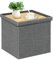 Bonlife Grey Ottoman Coffee Table,Toy Storage Box with Lid,Foldable Stool Seat Footstool with Storage,for Living Room,Bedroom,40.5x38.5x38cm