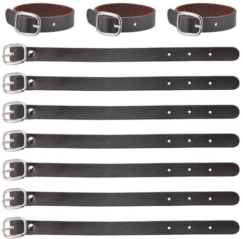 GORGECRAFT 10pz 8 pollici Cinghie per Etichette per Bagagli In Vera Pelle Cinghie Regolabili di Ricambio per Etichette Staffa con Fibbia per Valigie Zaini Porta Carte D'Identità Accessori Marrone