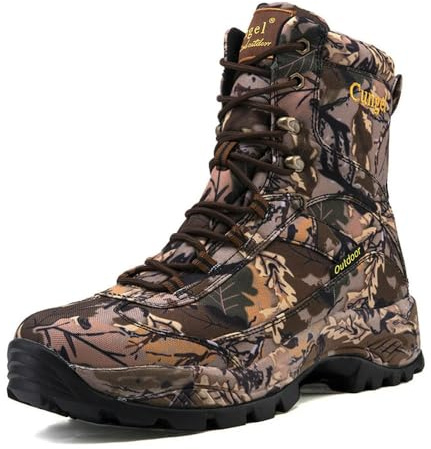 SLJYM Botas de Caza de Camuflaje de caña Alta para Hombre, Zapatillas Transpirables, Zapatos para Senderismo al Aire Libre, Resistentes al Desgaste, Impermeables
