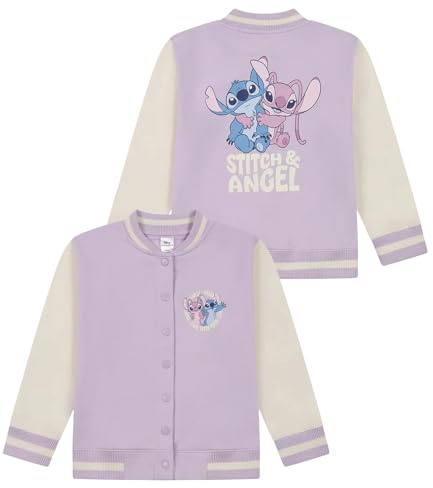 Disney Lilo and Stitch Veste bomber universitaire Stitch et Angel pour enfants, violet, 11-12 ans
