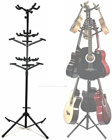 Utrymmesbesparande ukulele visningsstativ, trippel fiolgitarr mandoliner litet instrumentställ, stående stor multitålig hållare, lagrar golv