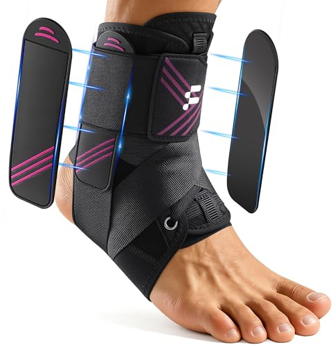 Fitomo 1.5mm Ultra Thin Ankle Brace for Women Men, Lightweight Breathable & Adjustable Figure-8 Support for Flexible Stability, Fits in ALL Types of Shoes for Sports, Work & Daily Relief, L