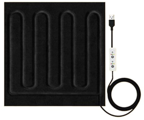 USB Thermal Pad – Portable Electric Blanket 5 V, 3 Temperature Modes | Blanket with Heating, Travel Mat Compatible with Power Bank | Warm Cushion Day´e Winter, Del Del Del