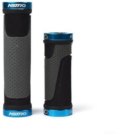 Esperienza di guida stabile con impugnature in TPR e anelli di bloccaggio in alluminio progettati per manubri da 22,2 mm e configurazioni Twist Shifter (blu)