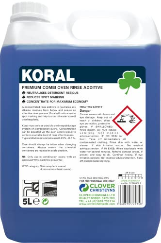 Clover Chemicals 495 Koral Premium Combination Oven Rinse Additive, 5 L
