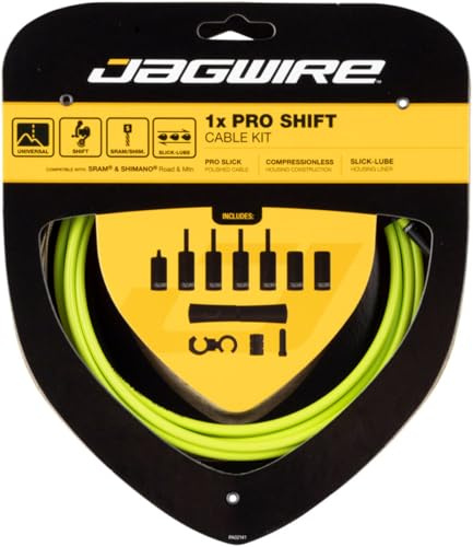Jagwire Pro, Kit Guaina E Cavo Cambio/Deragliatore, Verde (Organic Green), Taglia Unica