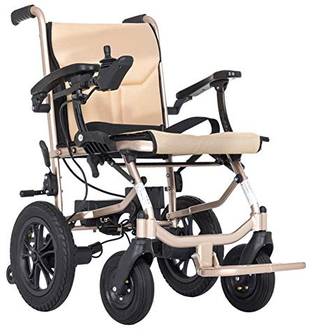 YJF Folding elektrisk rullstol stöder upp till 100 kg, väger 45 lb, upp till 12 mile intervall med 2 batterier, FDA-godkänd för flygresor