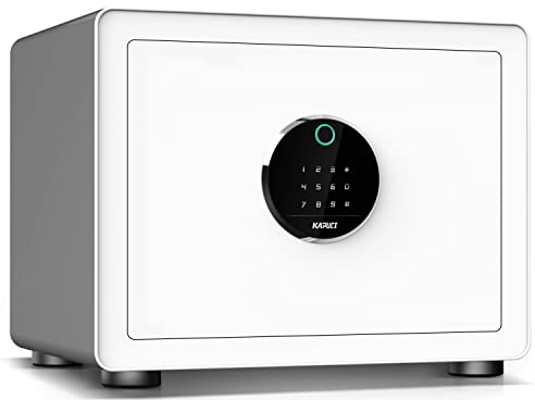 KAPUCI Modern Minimalism Design Biometric Fingerprint Touch Screen Safe, 1.28 Cubic Feet Auto-Open Safe Box with Digital Virtual Password,Safety Steel Home Safes for Wardrobe,Home,Office,Hotel