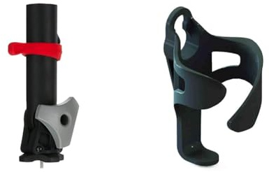 Clicgear Deluxe Adjustable Umbrella Holder, Black/Grey Golf Trolley Cup Holder XL, Black