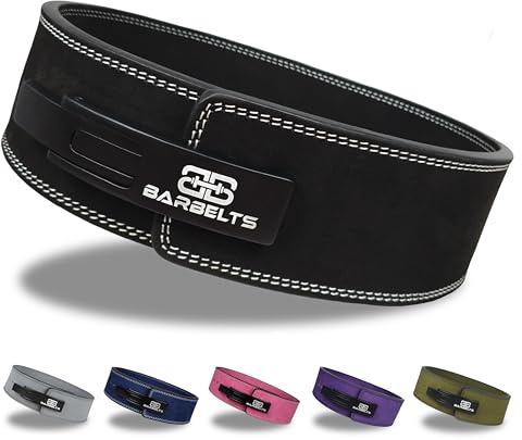 Barbelts Lever Belt 10mm Powerlift Ceinture 100% Cuir Weightlifting Belt Ceinture Musculation (Black, XS)