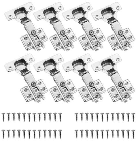 VZU 8 Stück Schrankscharniere Soft Close Automatik, Türscharniere 110° Öffnungswinkel mit Dämpfungsfunktion, Topfscharnier 35mm, Scharniere für Schranktüren, Scharnier für Küchenschrank Schranktür