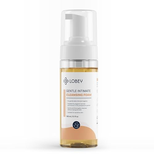 LOBEY Intimbereich Duschgel für Damen - Sanfter Intim Waschschaum - Intimpflege mit Aloe Vera und Eichenrinde - Geeignet für schwangere Frauen und Frauen nach der Geburt - Natürliche Kosmetik