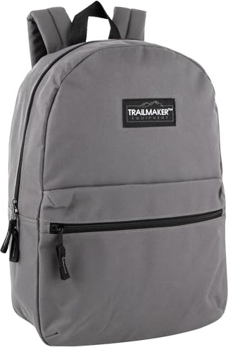 Classic Vintage Backpack for Adults and Kids with Adjustable Padded Shoulder Straps | School Bookbags for Girls, Boys (Grey)