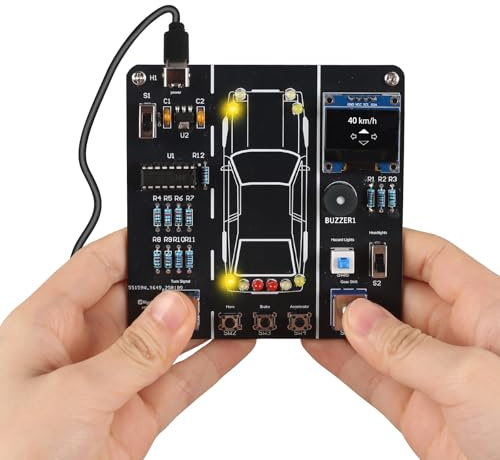 Kit di saldatura per simulazione di guida di auto, kit di saldatura per simulatore di driver di auto elettronica, per studenti delle scuole superiori e universitari, hobby per adulti e uomini