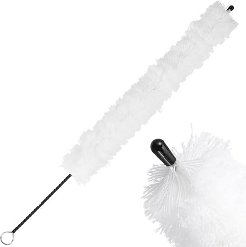 Mikikit Spazzola la Pulizia del Flauto con Testina in Cotone Morbido, Impugnatura Ergonomica ad Anello, Accessorio Leggero e Portatile per Strumenti a Fiato, Pulitore Interno