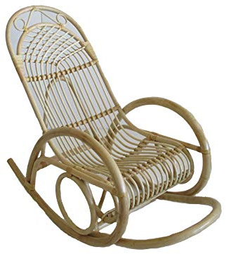 fantasie d oriente SEDIA POLTRONA A DONDOLO IN RATTAN VIMINI NATURALE CM.62X130X100 H. VIMINI NON IN KIT DI MONTAGGIO IN CANNE DI MANAO