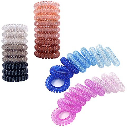36 Stück Spiral-Haarbänder, Telefonschnur-Haarbänder, Haarspiralen, Pferdeschwanz-Halter, Haarbänder für Frauen