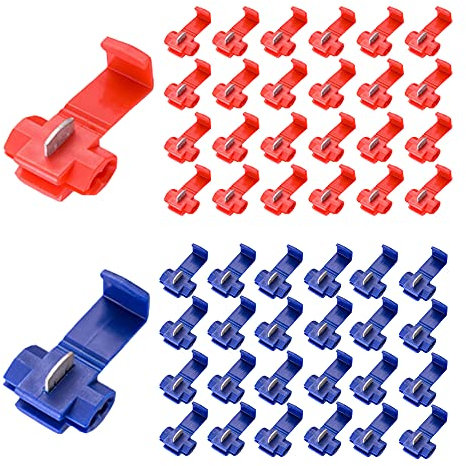 100 Pcs Scotch Lock Wire Connectors Quick Splice Electrical Terminal Assortment Set for Motorcycle, Automotive and Home Wiring Projects
