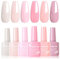 VENALISA Gel Nagellack Set 6 Farben UV Nagellack Natur Rosa Violett Farbe Gel Nail Polish für Nägel DIY Nail Art Maniküre Salon Nagel Gelnägel Set mit Geschenkbox Maniküre Set