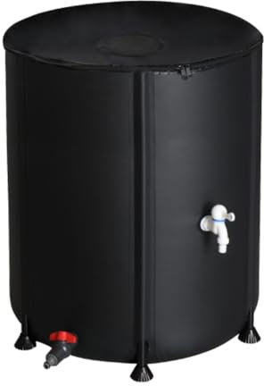 Outvita Réservoir/cuve d'eau de Pluie Pliable Récupérateur d’Eau de Pluie Pliable 378.5 Liter Noir, 70 x 70 x 98cm, G55000065