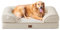 EHEYCIGA Orthopädisches Hundebett Grosse Hunde, 112x81x15cm, Memory Foam Hundekorb XL, Waschbar Hundesofa Wasserdicht rutschfest, Hundecouch mit Hohem Rand, Beige