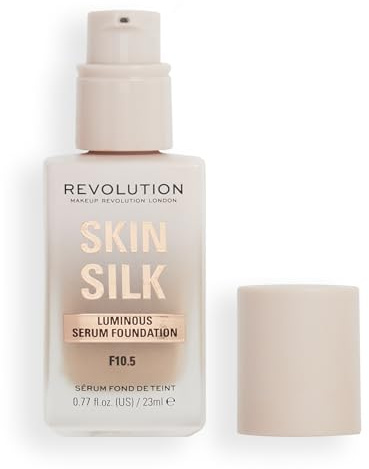 Makeup Revolution, Skin Silk Serum Foundation, Light to Medium Coverage, Contains Hyaluronic Acid, F10.5, 23ml