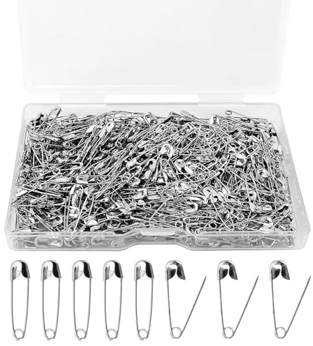 Safety Pins for Clothes, 500 Pack Small Mini Heavy Duty Silver Strong Safety Pins, Invisible for Crafts, Sewing & Baby Clothes