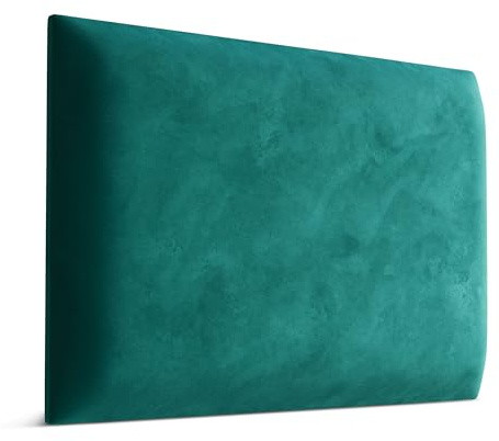 Muralo - Samt Wandkissen Stoff Polster-Paneel für Schlafzimmer Wohnzimmer Bett Wandpolster Bettkopfteil Lendekissen Modern Luxus Gepolstert Magic Velvet (Türkis, 60 cm x 40 cm)