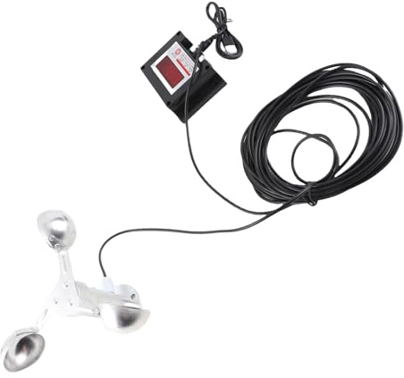 AKLOSIPY Anemómetro con Alarma y Medidor de Velocidad del Viento Tower C - Anemómetro Digital de 3 Tazas con Alarma de Velocidad del Viento - Medidor Meteorológico Profesional de 220 V
