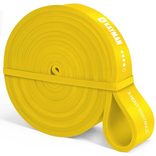 Kayman - Long Resistance Band with Door Anchor & Carry Bag – Perfect for Pull-Ups, Yoga, Calisthenics, Strength Training, Stretching, Home Workouts (1 Pack (40-80lbs))