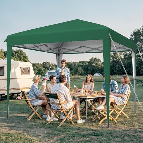 YITAHOME Pop Up Gazebo,3x3M Instant Heavy Duty Pop Up Tent with Storage Bag, Folding Outdoor Shelter for Outdoor Party Camping, Events (Green)