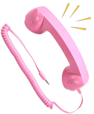 Cornetta per Telefono Cellulare | Ricevitore Per Telefono Fisso Con Manico,Ricevitori Telefonici con Cavo | Come Accessorio Per Fotografia, Per Ufficio, Per Casa, Come Decorazione Nostalgica E Per Fes