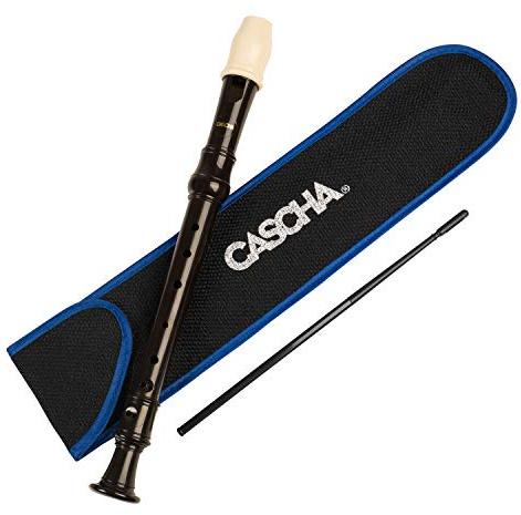 CASCHA Flauto dolce soprano, flauto in plastica per bambini e principianti, set con borsa, asta di pulizia e schema di diteggiatura, marrone, diteggiatura barocca