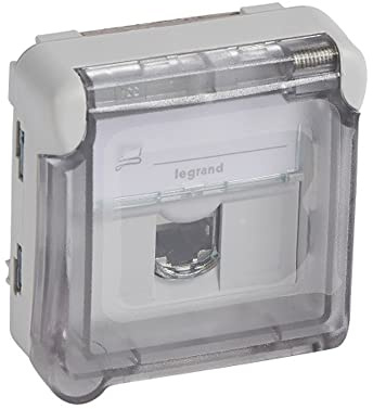 Legrand 069559 Prise RJ45 Étanche Catégorie6a STP Plexo Composable IP55, Gris