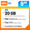 sim.de Handytarif z.B. Allnet Flat 20 GB – (Flat Internet 5G 20 GB, Flat Telefonie, Flat SMS und Flat EU-Ausland, 9,99 Euro/Monat, monatlich kündbar) oder andere Tarife