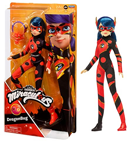 BANDAI - Miraculous Ladybug - Puppe - Dragon Bug - Ankleidepuppe mit Gelenken 26 cm - Superhelden-Puppe - P50010