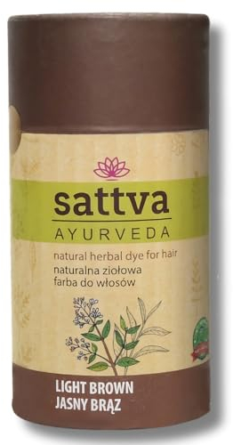 Sattva Natural Hair Color - Henna for Allergies - Organic Plant-Based Hair Dye for Natural Hair Color, Henna Hair Dye for Volume and Shine - Double Portion - ECOCERT (Light Brown, 150)