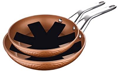 SAN IGNACIO Origen | Poêles antiadhésives | Set de 2 poêles de 16 et 20 cm de diamètre et de 2 protections | En aluminium forgé | Pour tous les types de cuisinières.