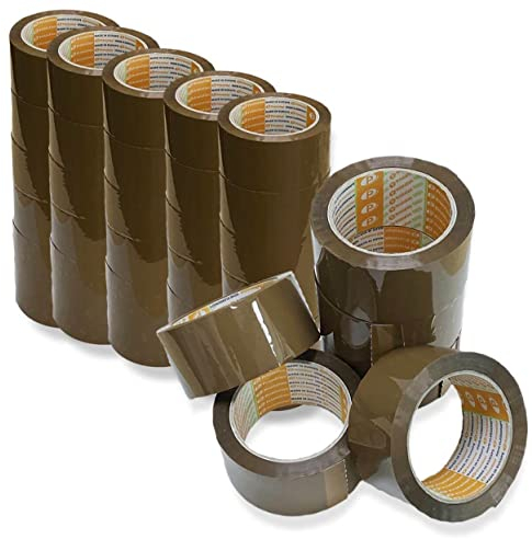 Printation 36er Set 50mm Packband braun - 36 Rollen Klebeband je 66m strong leise abrollend - Paketband klebstark, reißfest und geräuscharm - Paket-Klebeband für Päckchen u. Pakete