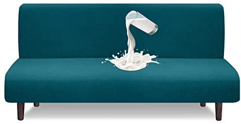 Granbest - Copri divano letto senza braccioli, impermeabile, in futon elasticizzato, protezione ad alta elasticità per divano letto pieghevole, copridivano antiscivolo senza braccioli (Nero Verde)
