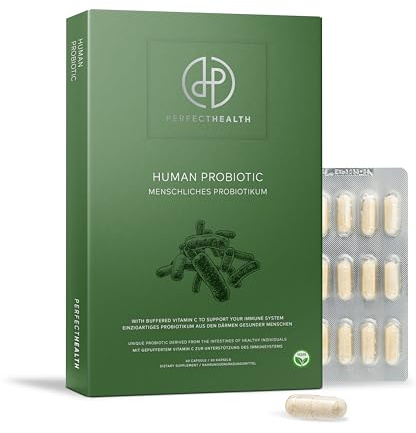 Perfect Health - Human Probiotic - Probiotika - Nahrungsergänzungsmittel - Unterstützt das natürliche Gleichgewicht im Darm - Hochdosiert - Vegan (30)