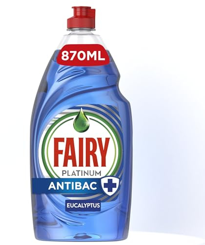PLATIUM Washing Up Liquid Antibacterial EUCALYPTUS Dishes Grease Cleaner 869ml +/-1ml