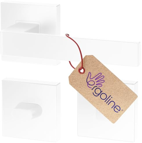 Poignée de porte d'intérieur ERGO, blanche, pour les portes de salle de bains, poignée carrée blanche mate, garnitures de porte